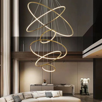 Lustre de décoration d'intérieur moderne Salon Salle à manger Anneau en acrylique Led Suspension