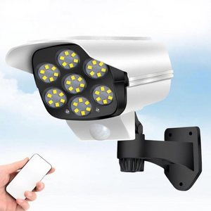 Lampe solaire de jardin à montage mural, LED extérieure, télécommande sans fil, alimentée par énergie solaire, détecteur de mouvement, batterie incluse, 50000 heures - Product Image 1