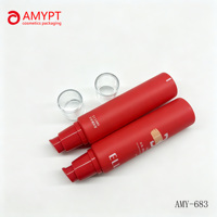 Tube cosmétique rouge en PE de 30 à 100 ml avec pompe à vide, tube d'extrusion pour fond de teint, émulsion liquide, crème, emballage avec bouchon à pression