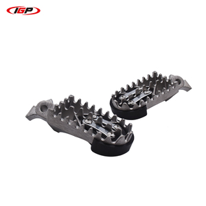 Clavijas de pie de acero inoxidable para motocicleta, dientes afilados, Plata modificada - Product Image 6