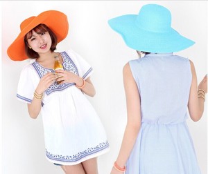 <strong>Summer</strong> Fashion Floppy Straw <strong>Hats</strong> Casual Vacation Travel Wide Brimmed Sun <strong>Hats</strong> Foldable Beach <strong>Hats</strong> <strong>for</strong> <strong>Women</strong> With Big Heads - Product Image 3