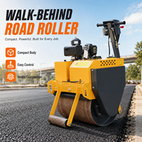 Mini-compacteur routier à tambour unique, rouleau vibratoire portatif pour chantier, machine routière à moteur essence