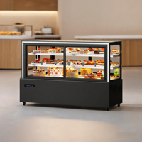 Vitrine réfrigérée commerciale à double porte avec dégivrage automatique pour boulangerie, supermarché, gâteaux, fruits, boissons