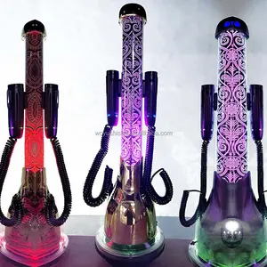 Thời Trang Mới Điện Tử Pin Powered Hookah Mà Không Có Than Ánh Sáng Laser Hukka Narghile Có Thể Sạc Lại Shisha