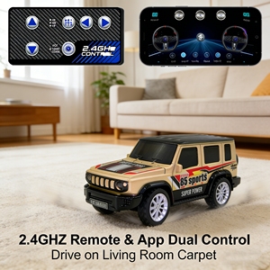 Voiture télécommandée 2,4 GHz <span class=keywords><strong>1</strong></span>:64 RC Jeep SUV avec corps en alliage, programmable par application, détection de gravité, 3 vitesses, lumières LED, pour enfants et collectionneurs - Product Image 5