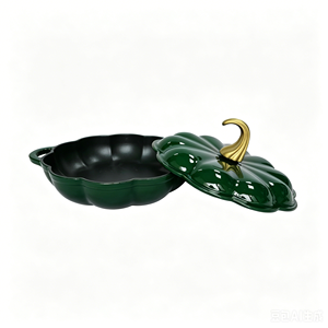 <span class=keywords><strong>Cocotte</strong></span> décorative <span class=keywords><strong>en</strong></span> <span class=keywords><strong>fonte</strong></span> émaillée de style français, forme citrouille peu profonde, pour service, compatible lave-vaisselle - Product Image 3
