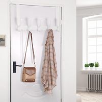 Cintre sur porte avec 5 crochets pour vêtements serviettes manteaux sacs, noir sur le support de porte pour salon, salle de bain, chambre