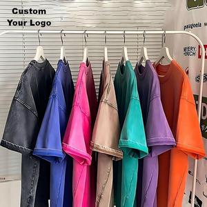 Camiseta de Hombre Oversize Vintage Lavada de 250GSM, con Logotipo Personalizado, Impresión DTF, Venta al por Mayor, 100% Algodón, Estilo Casual Urbano - Product Image 1