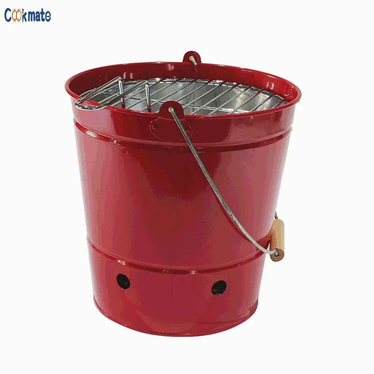 Perfect For Day Trips Outdoor Indoor Portable BBQ Charcoal Bucket Barbecue Grill Barrel
