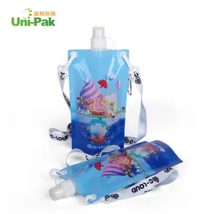 Unipak环保儿童可爱卡通折叠运动饮水瓶/可折叠水袋袋