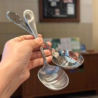 Cuillère profonde à large manche en acier inoxydable, grande louche à soupe, cuillères de service pour bouillie, nouilles et riz