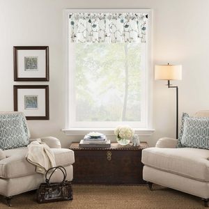 Voilages bleus à motifs floraux, draperies à imprimé vigne marron, cantonnières pour fenêtres de cuisine, décoration moderne pour la maison, personnalisable - Product Image 1