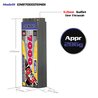 GNB GAONENG 7000MAH 7.4V 2S 140C Baterai LiPo Stick Pack Hard Case 5mm 5.0mm Bullet RC Mobil 1:10 1/10