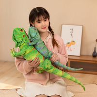 Peluche Dinosaure Lézard à Crinière Verte Simulation Anime Transfrontalière, Jouet en Coton PP 51cm-99cm, Animal Sauvage, Pâques, Anniversaire, Unisexe