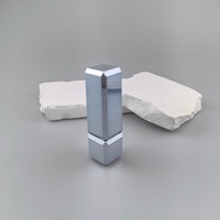 Tube carré vide pour rouge à lèvres et brillant à lèvres, en plastique, design élégant noir, personnalisable avec logo, pour cosmétiques