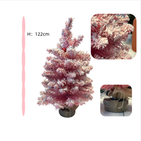 Mini sapin de Noël artificiel rose enneigé mignon pour ornement de fête de bureau