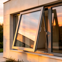 Ventana Abatible de Aluminio Resistente a Huracanes de Florida, Ventanas Exteriores para el Hogar con Doble Acristalamiento Anti-fugas y Certificación Energy Star