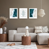 Sofine en bois encadré 3 pièces ensembles décoration murale nordique océan affiche art mural peinture suspendue