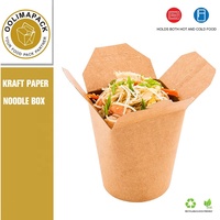 Boîte à lunch en papier kraft avec logo personnalisé, 1000 pièces, récipient de nouilles, pour doner et kebab à emporter