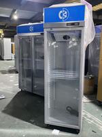Vitrine réfrigérée verticale avec porte vitrée et refroidisseur d'air pour boissons