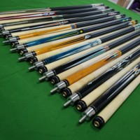 Queue de billard économique en bois d'érable pour jeu de 9 boules, 19 oz, 147 cm, avec pointe de 13 mm, joint Uniloc en acier inoxydable, poignée en cuir peint