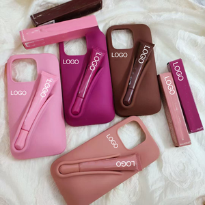 Custodia per cellulare in silicone impermeabile antiurto per 17/16/15/14/13/12/11 Pro Max con scatola e cover posteriore morbida a forma di rossetto - Product Image 1