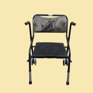 <b>Folding</b> Commode <b>Chair</b> For Elderly And Disabled Home Use Black With Foam <b>Padding</b> Hospital <b>Chair</b> - Product Image 2