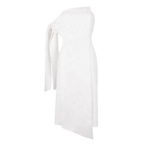 Style Chic Dames Élégantes Mode Blanc Tube Haut Epaule Dénudée Mince Banquet Robe Moulante - Product Image 6