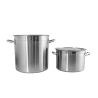 Marmite à soupe en acier inoxydable de 20L avec design classique marmite à ébullition en métal moderne avec couvercle pour cuisinière à induction et cuisinière à gaz