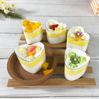 Hartvormige kleine doorzichtige plastic bekertjes, mini dessertbekertjes voor hapjes, puddings, mousse en fruit