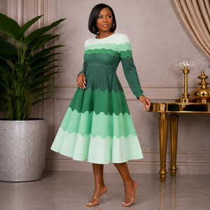 Vestido plisado degradado de estilo casual para mujer, estilo europeo y americano, de moda, largo, superventas 2026 - Product Image 3