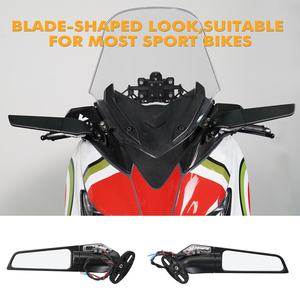 BEVINSEE para Suzuki GSXR1000 para <span class=keywords><strong>Yamaha</strong></span> R3 R15 R6 V3 V4 Motor espejos retrovisores con señal <span class=keywords><strong>de</strong></span> giro LED 2001 2002 -2019 2020 <span class=keywords><strong>2021</strong></span> - Product Image 3