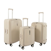 Ensemble de bagages Bubule 3 pièces en PP, ouverture frontale, imperméable, résistant aux rayures, avec compartiment pour ordinateur portable, valise à roulettes