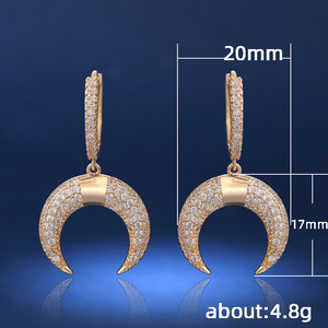 Pendientes Colgantes con Forma de Luna, Estilo Étnico, Joyería Moderna y a la Moda para Mujer, Uso Diario - Product Image 5