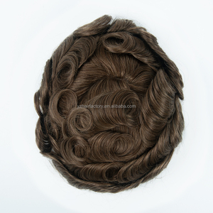 Prothèse capillaire courte pour hommes en dentelle française intégrale - Product Image 4