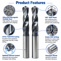 Forets hélicoïdaux en carbure monobloc à refroidissement externe haute efficacité 3xD 5xD pour machines-outils CNC de précision et usinage des métaux