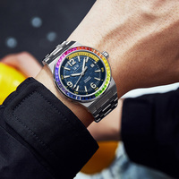 Montre mécanique automatique avec logo personnalisé pour Ciga Design Blue Planet avec fonction lumineuse Montre-bracelet de luxe à la mode