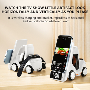 Estación de Carga Inalámbrica Universal con Diseño de Montacargas para <span class=keywords><strong>Android</strong></span>, iWatch, <span class=keywords><strong>Airpods</strong></span> <span class=keywords><strong>Pro</strong></span>, Diseño de Auto, Luz Nocturna - Product Image 2