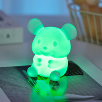 Lampe lunaire 3D pour enfant avec 6 couleurs changeantes, lumière de nuit flexible pour enfants avec abat-jour en forme d'ours