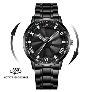 VA VA VA voom นาฬิกาผู้ชาย LT08สายสแตนเลสสีดำ50มม. เรียบง่ายหน้าปัดกระจกควอตซ์นาฬิกาสปอร์ตลำลอง - Product Image 6