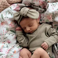Toptan yenidoğan bebek kısa kollu Set pamuk bebek tulum takımı yaz için rahat bebek giysileri düz bebek tulum Onesie