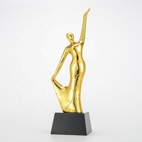 Honneur de Cristal Statuette Dorée Danse Ballet Résine Cristal Trophée Concours Prix