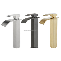 Mitigeur haut de gamme Taplink moderne à poignée unique, en acier inoxydable 304, finition chromée, avec cartouche céramique, pour lavabo de salle de bain