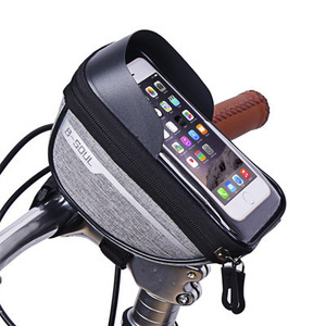 Bolsa para manillar de bicicleta B Soul con funda para teléfono con pantalla táctil, resistente al agua, almacenamiento frontal para ciclismo, para uso en bicicleta - Product Image 1