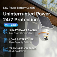 Cámara Solar Exterior CB30 3MP Inalámbrica WiFi con Detección Humana PIR, Batería Recargable, Visión Nocturna a Todo Color y Audio Bidireccional