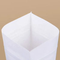 Sachets debout en papier artisanal blanc Sacs d'emballage alimentaire en papier kraft à fermeture éclair doypack avec fenêtre