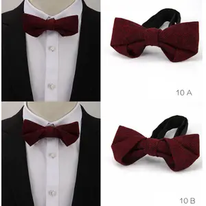 Fatti a mano di Lana di Alta Qualità del Legame di Arco di Lusso del Mens Bowtie per la Cerimonia Nuziale Del Partito Del Regalo di Modo Accessori