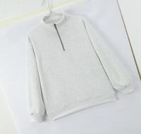 Sweat-shirt à col montant demi-zippé en coton polyester 320G de couleur unie avec logo personnalisé pour uniformes de personnel