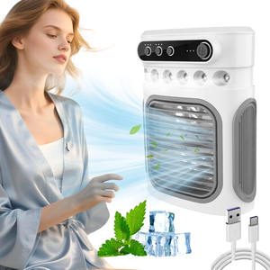 Ventilateur brumisateur portable <span class=keywords><strong>mini</strong></span> <span class=keywords><strong>rechargeable</strong></span> <span class=keywords><strong>à</strong></span> 6 jets d'<span class=keywords><strong>eau</strong></span>, <span class=keywords><strong>climatiseur</strong></span> de bureau avec lumière LED 7 couleurs, refroidissement silencieux - Product Image 2