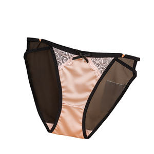 Mutandine Sexy da donna di alta qualità in pizzo oleoso a vita bassa a vita a vita tinta unita slip sensuali colori a contrasto Bikini in Nylon - Product Image 4